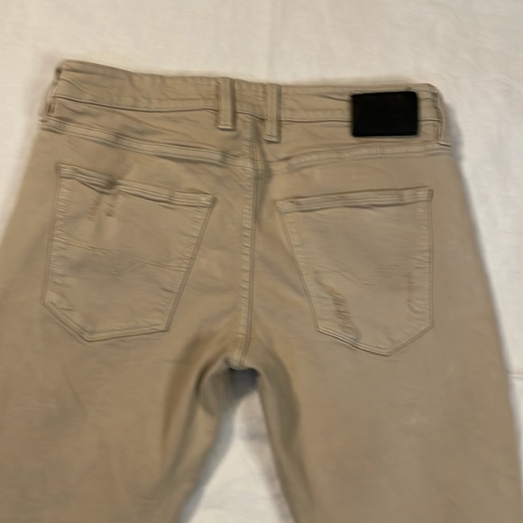 GUESS Men's Slim-Tapered Moto Jeans 33Wx32L Beige - Picture 3 of 4
